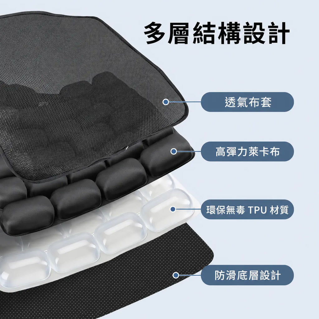 ANDINO安蒂諾3D透氣網布空氣坐墊(尊貴黑)